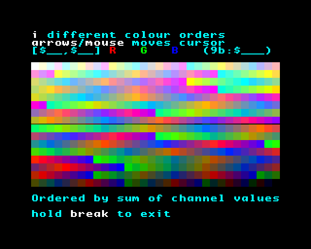 The SHOW512 demo (a .nex) running on the Next — all 512 colours
